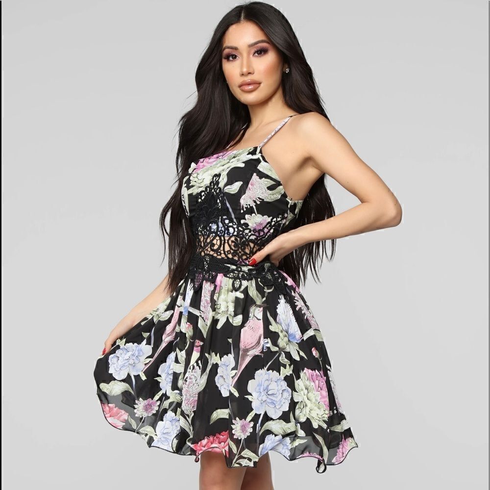 Fashion Nova In My Bed Flower Mini Dress